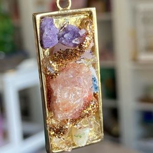 Crystal cluster necklace each necklace is unique